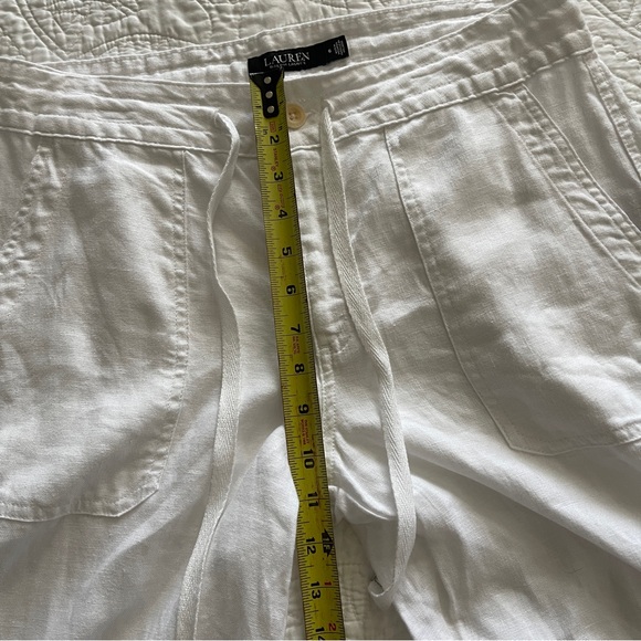 Ralph Lauren 100% Linen Wide Leg White Pants Size 6 - Picture 15 of 16